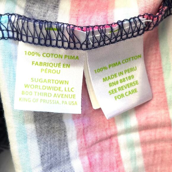 Lilly Pulitzer Beacon T-Shirt Dress 3/4 Sleeve Fish Blue White Women's Medium - Picture 3 of 4